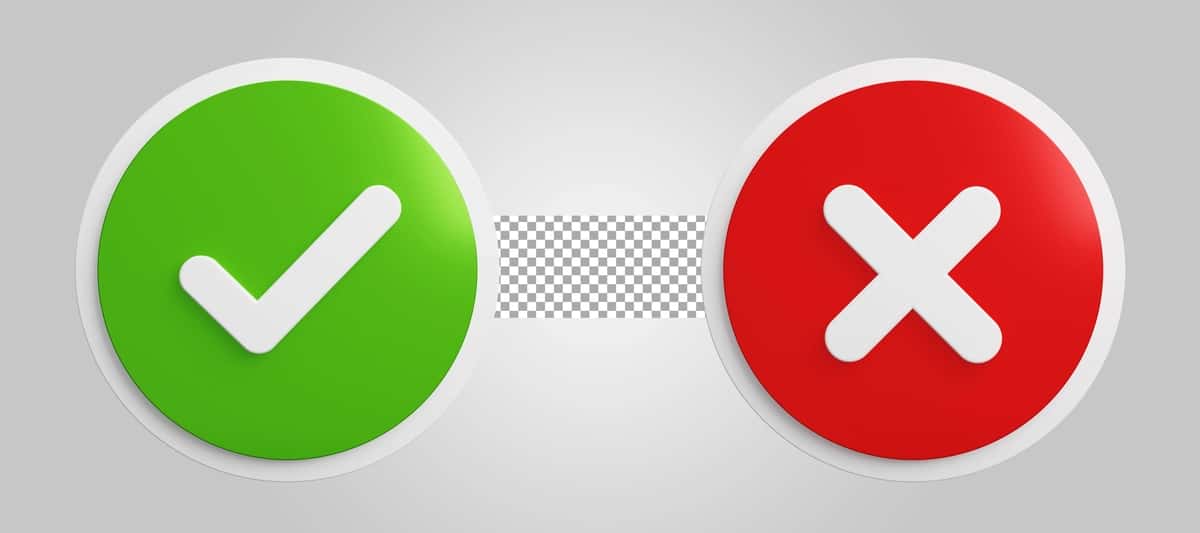 Rad etish belgisi ajratilgan shaffof fonni tasdiqlash | Approve reject symbol isolated transparent background 1