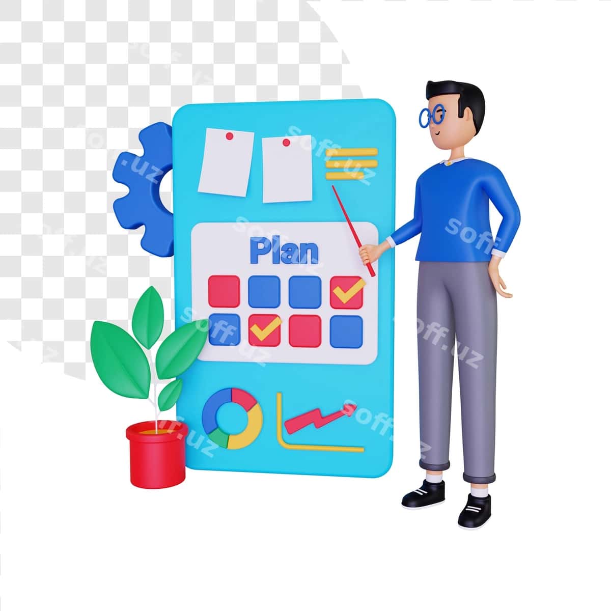 3 o'lchovli biznes rejasi kontseptsiya illustratsiyasi | 3d business plan concept illustration 1