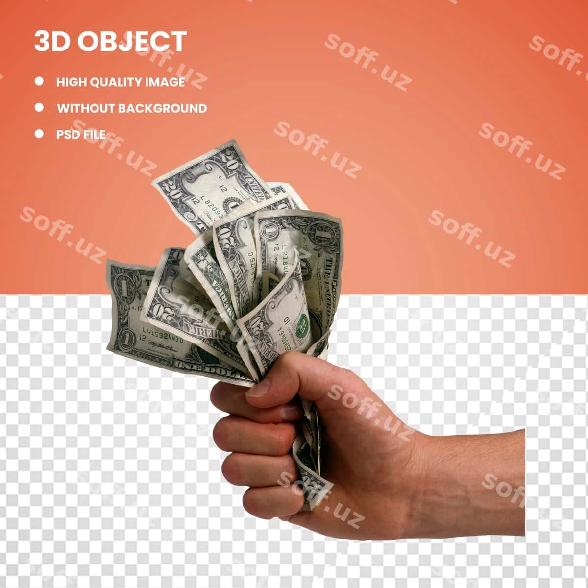 3D dollarlik pul sumkasi | 3d dollar money bag 1