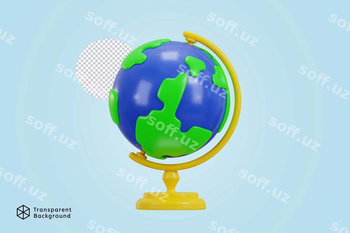 3D Yer shari ikonkasi vektor illyustratsiyasi | 3d earth globe icon vector illustration 1