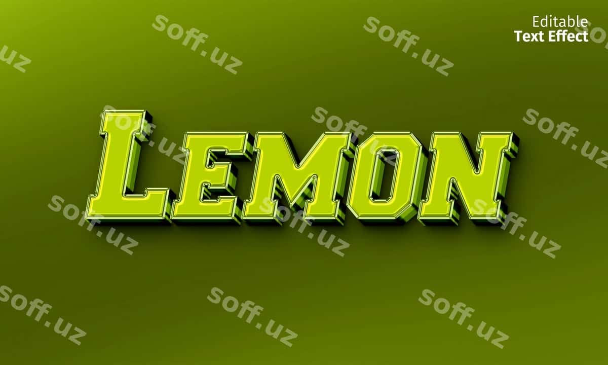 3D tahrirlanga olinadigan matn effekti preseti | 3d editable text effect preset 1