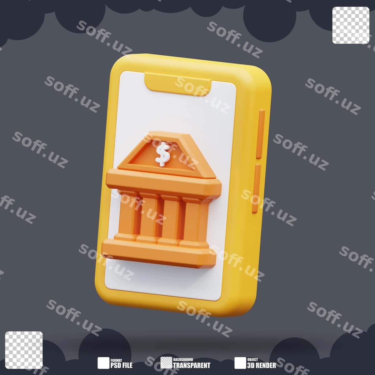 Uch oʻlchovli illustratsiya mobil bank xizmati | 3d illustration mobile banking 1