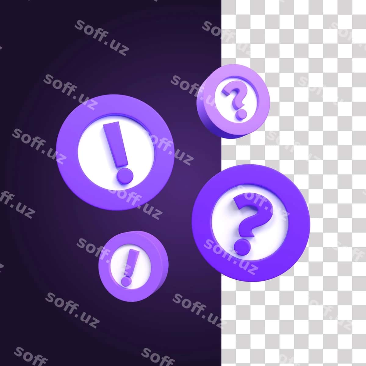 Uch o'lchovli Q belgisi ikonka 1 | 3d q symbol icon 1 1