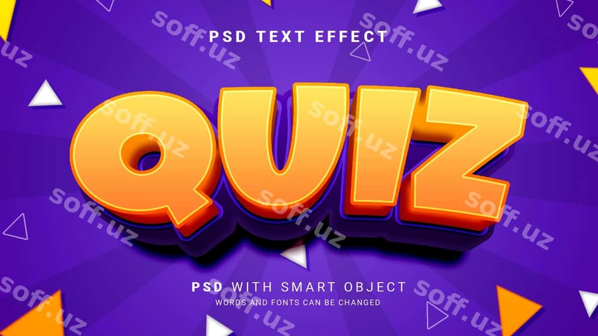 3d viktorina matn effekti | 3d quiz text effect 1