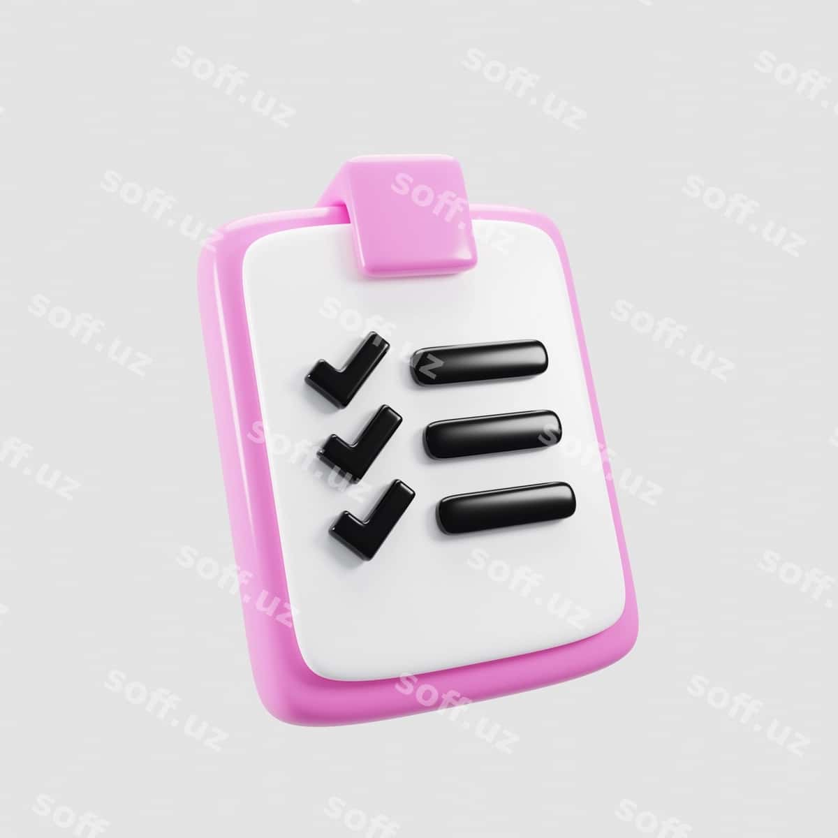 3d rendering karyet uslubidagi paskal ikon | 3d rendering cartoon style clipboard icon 1