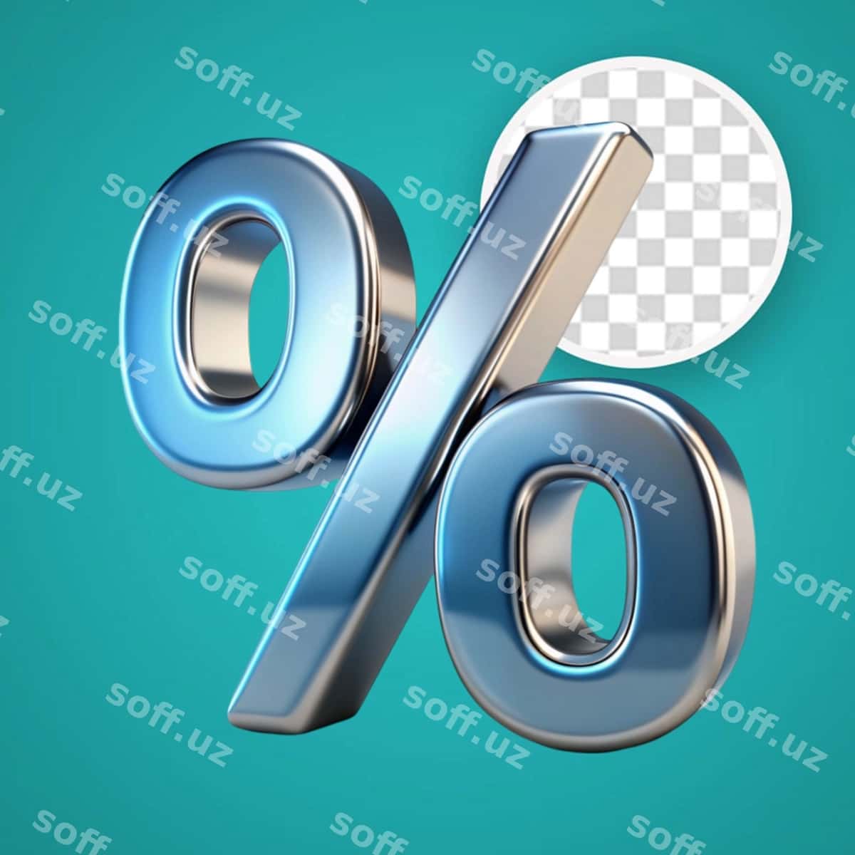 Uch o'lchovli render hosilat foiz belgisi | 3d rendering percent symbol 1