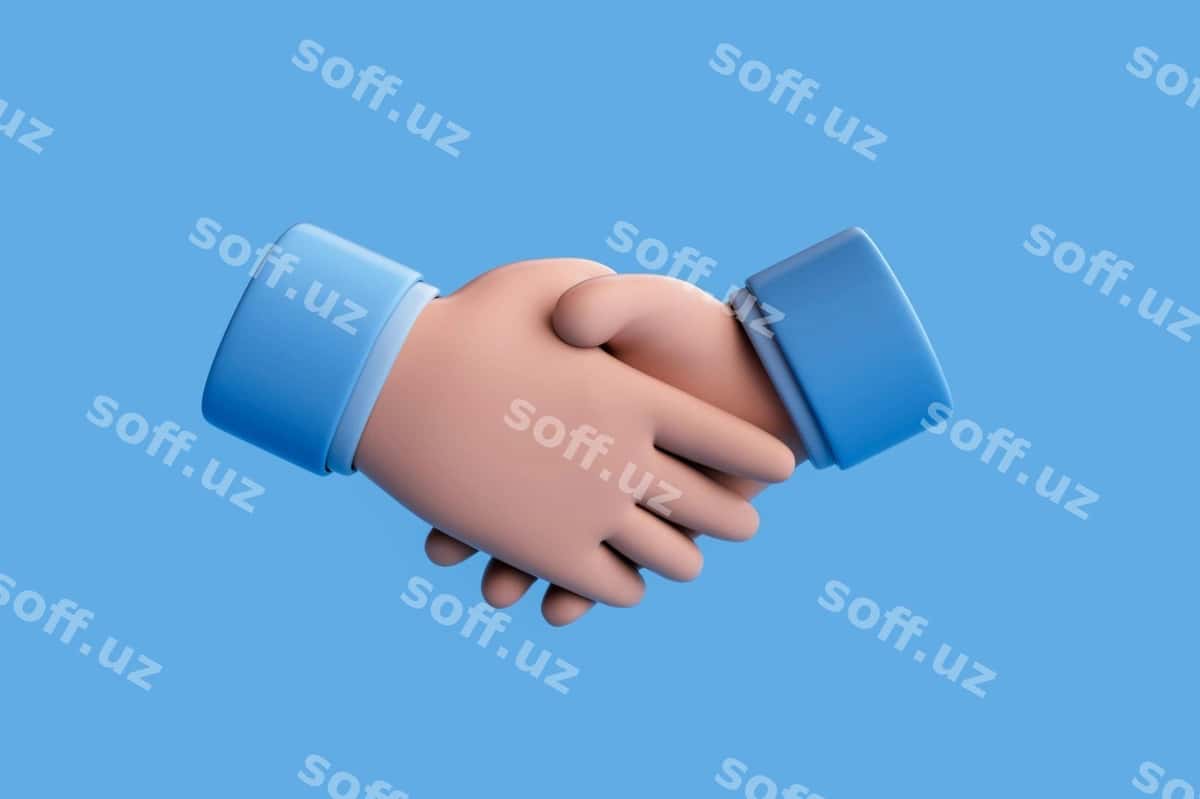 3d render qilish qo'l uzratish | 3d rendering shaking hands 1