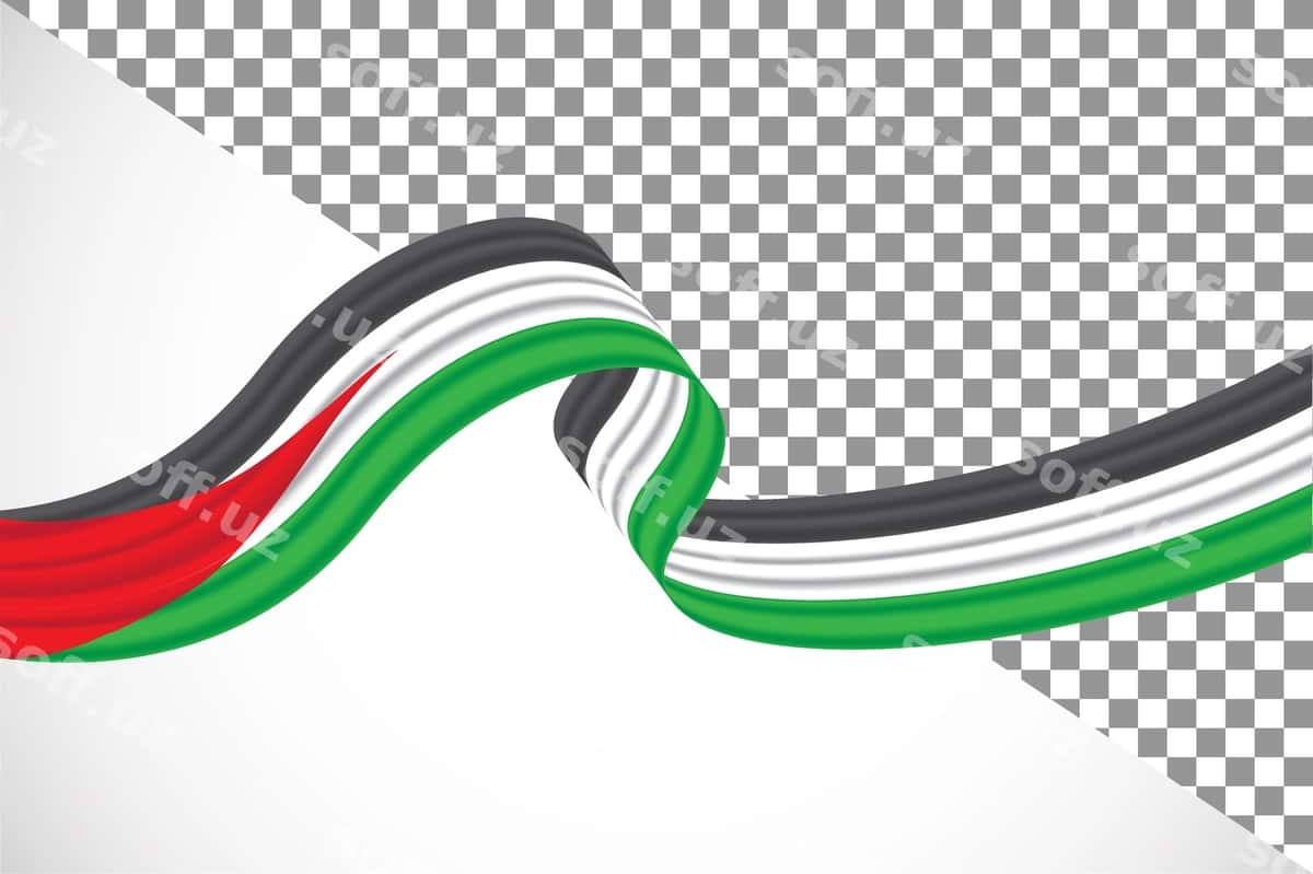 3D lenta Falastin bayrog'i 29 | 3d ribbon palestine flag29 1