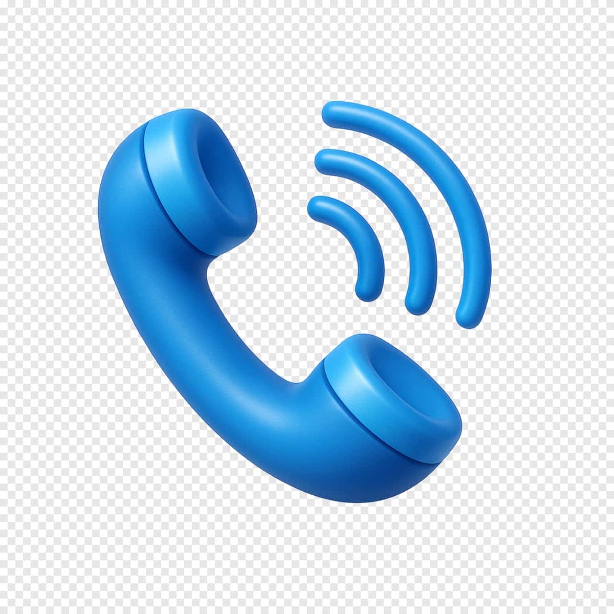 Ovoz to'lqinlari bilan 3D multfilm ko'k telefon belgisi | 3d cartoon blue telephone icon with sound waves 1