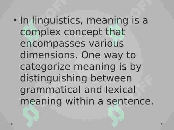 Types of meaning 2