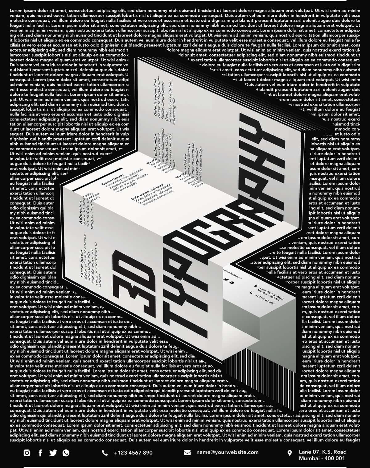 Izolyatsiya qilingan 3D tipografik plakatni yoping | Close up 3d typographic poster isolated 1