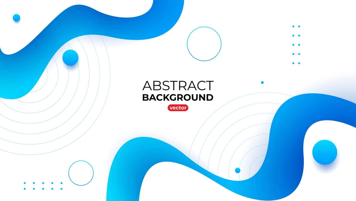 Geometrik element vektorli mavhum ko'k oq suyuqlik foni | Abstract blue white fluid background with geometric element vector 1