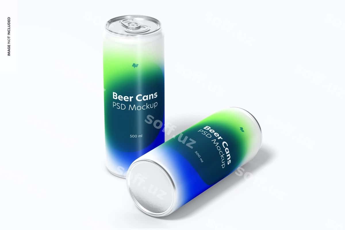 500ml pivo bankalari namunasi | 500ml beer cans mockup 1