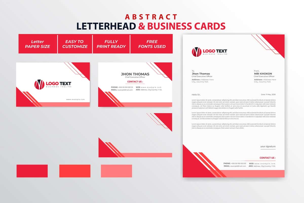 Mavhum blanka biznes kartalari dizayni | Abstract letterhead business cards design 1