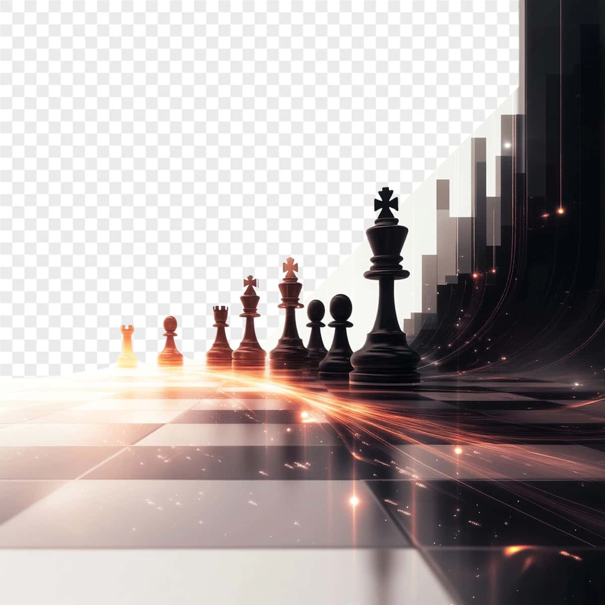 Shahar fonida shaxmat taxtasi | Chess board with city background 1