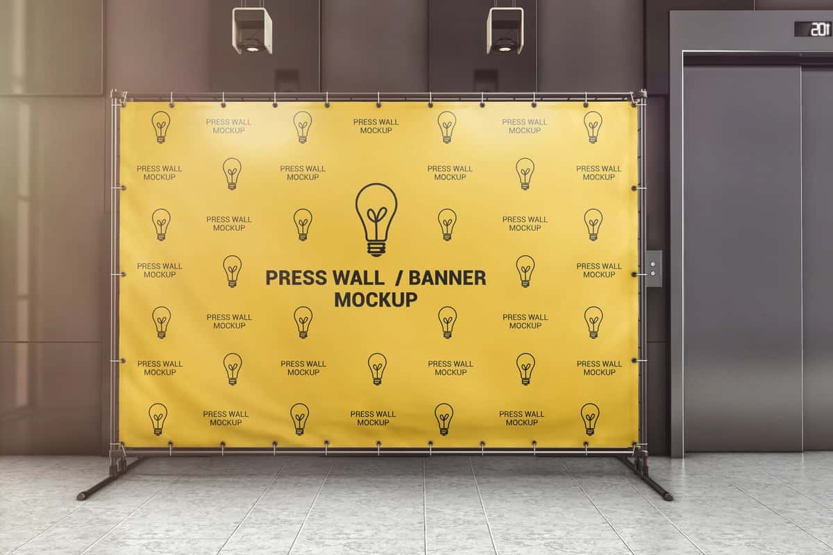 Bosma devor banneri ofis lobbi maketi | Press wall banner office lobby mockup 1