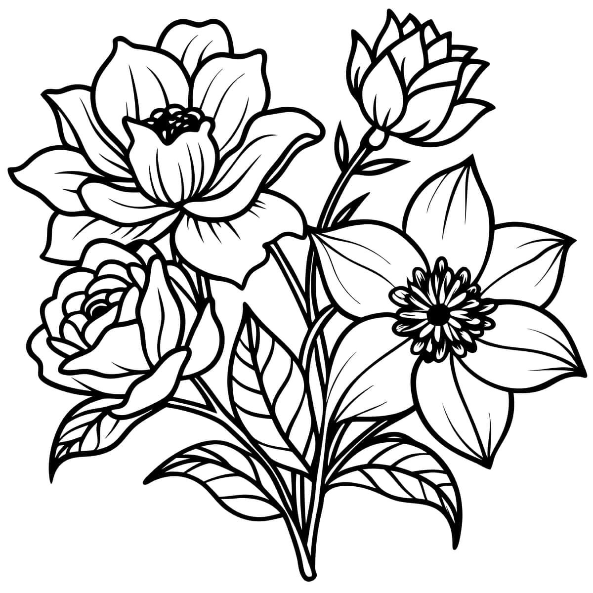 Qo'lda chizilgan tekis gul vektori ko'p maqsadli foydalanish | Hand drawn flat flower vector multi purpose use 1