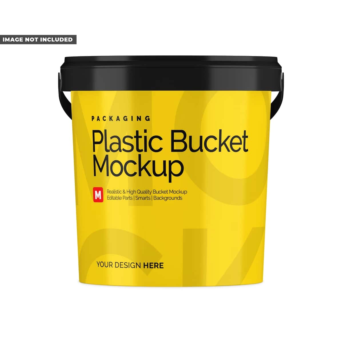 Yaltiroq plastik chelak maketi | Glossy plastic bucket mockup 1