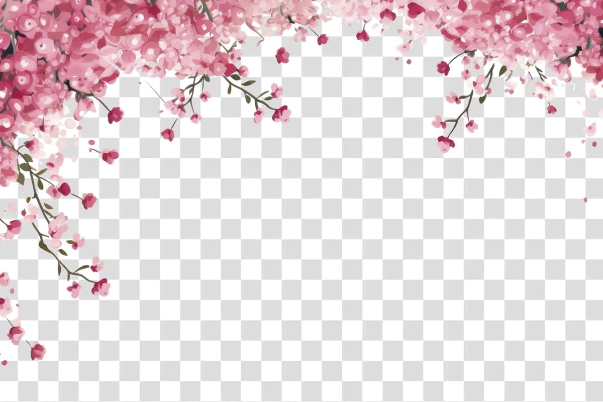 Gilos gulining gulli ramkasi | Cherry blossom floral frame 1