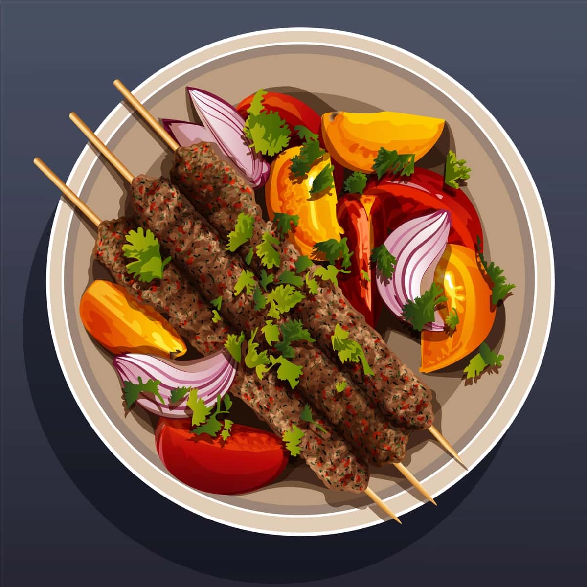 Haqiqiy turk taomlari tasviri | Realistic turkish food illustration 1