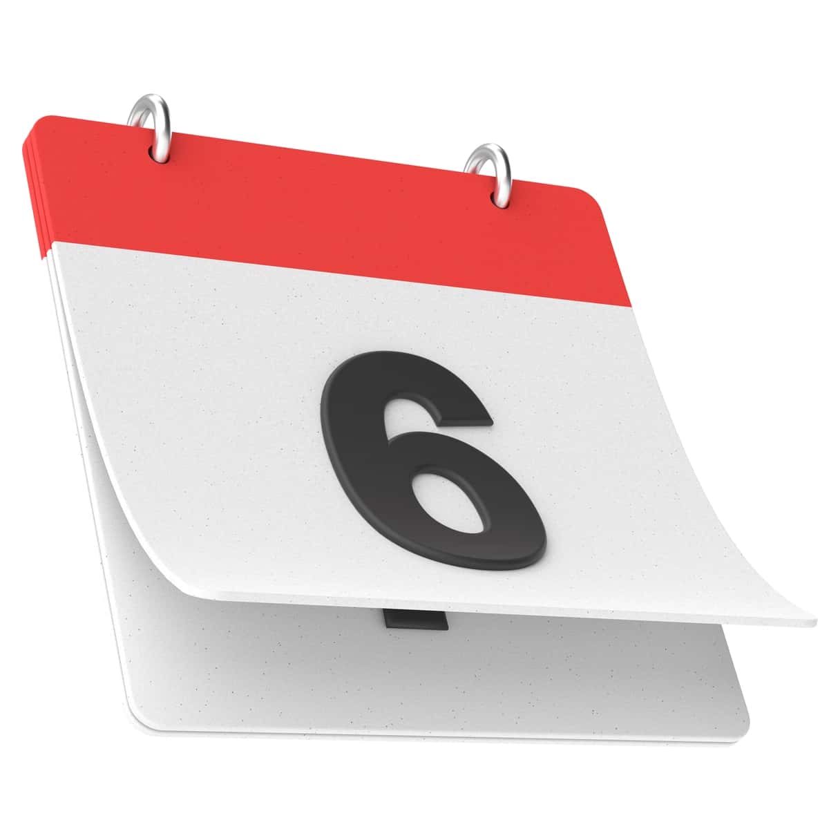 6-oltinchi kun oy taqvimi 3D rasm | 6th sixth day month calendar 3d illustration 1