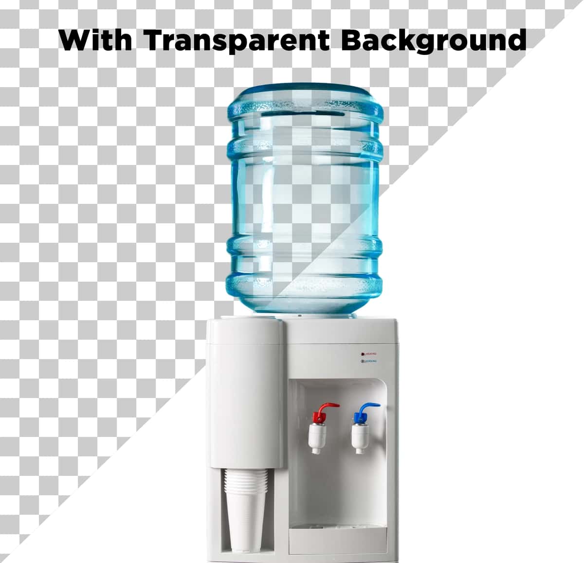 Suv dispenseri izolyatsiyalangan shaffof fon | Water dispenser isolated transparent background 1