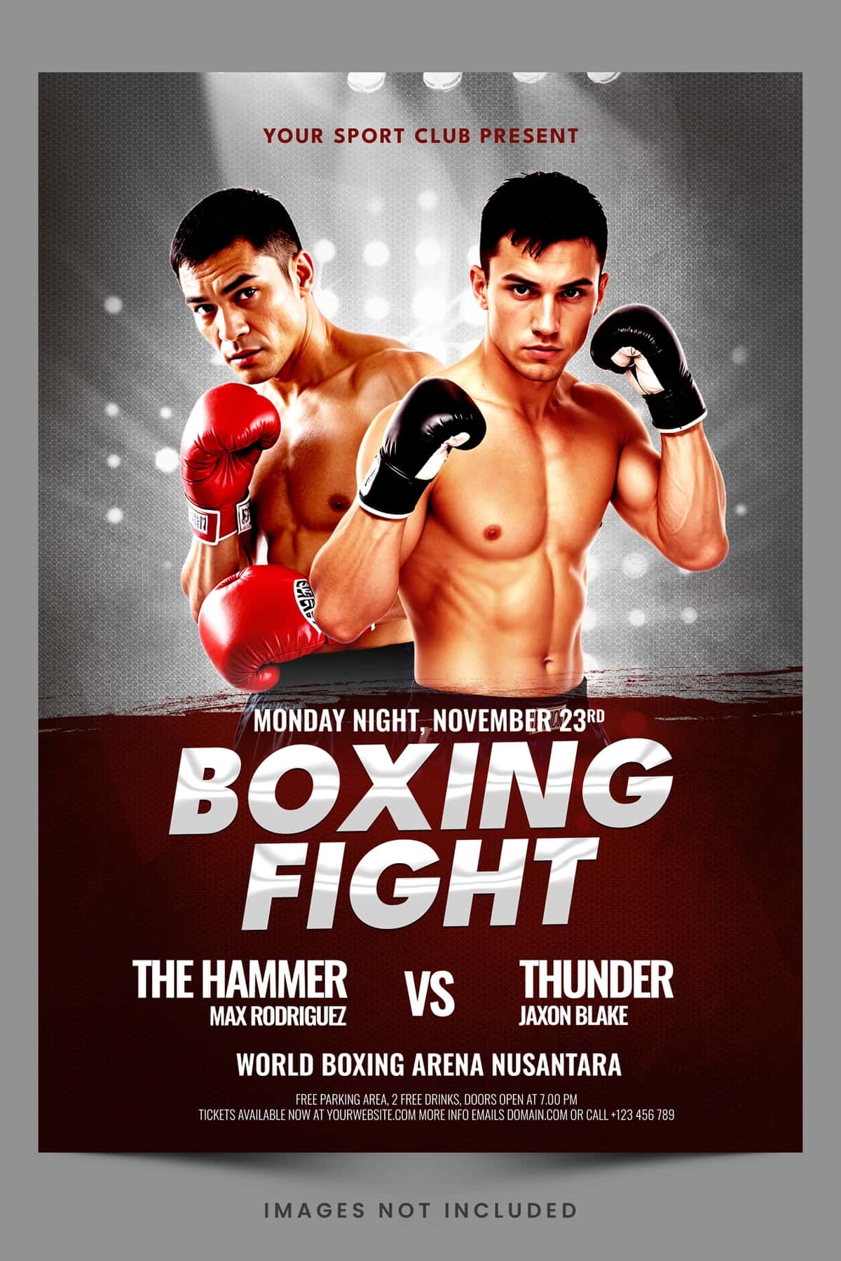 Boks bo'yicha chempionat varaqasi shabloni | Boxing championship flyer template 1