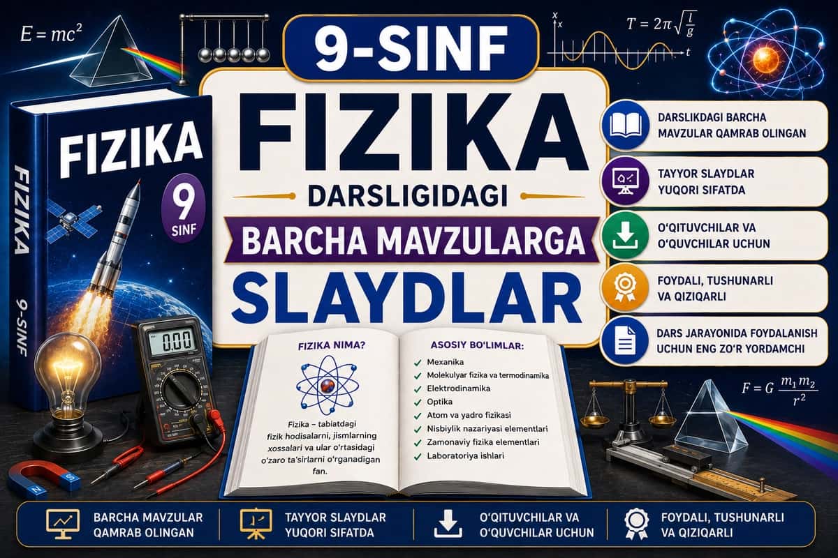 9-sinf Fizika darsligidagi barcha mavzularga slaydlar 1