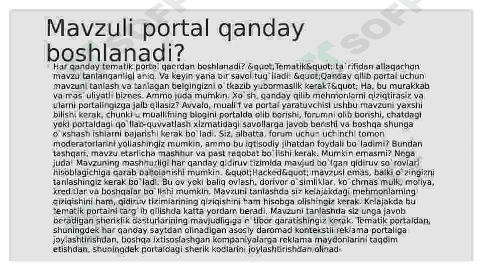 Mavzuli portal  haqida  ma'lumot . Mavzuli portal  yaratish 4