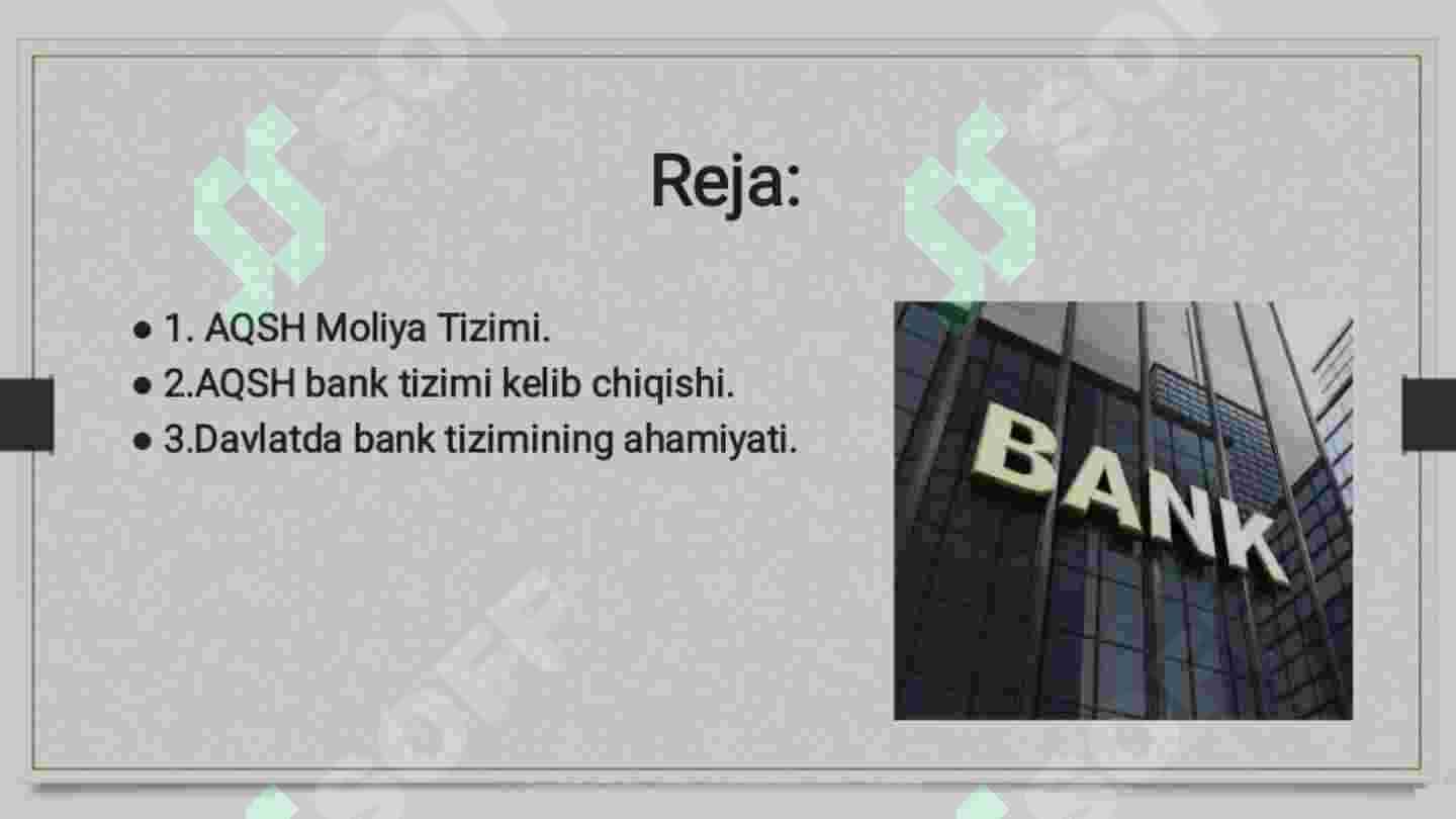 Aqsh bank tizimi 2