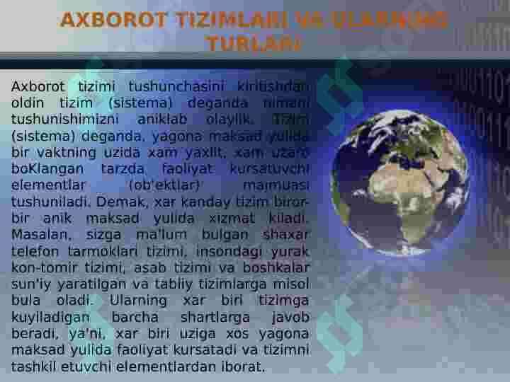 Axborot tizimlari va ularning turlari 2