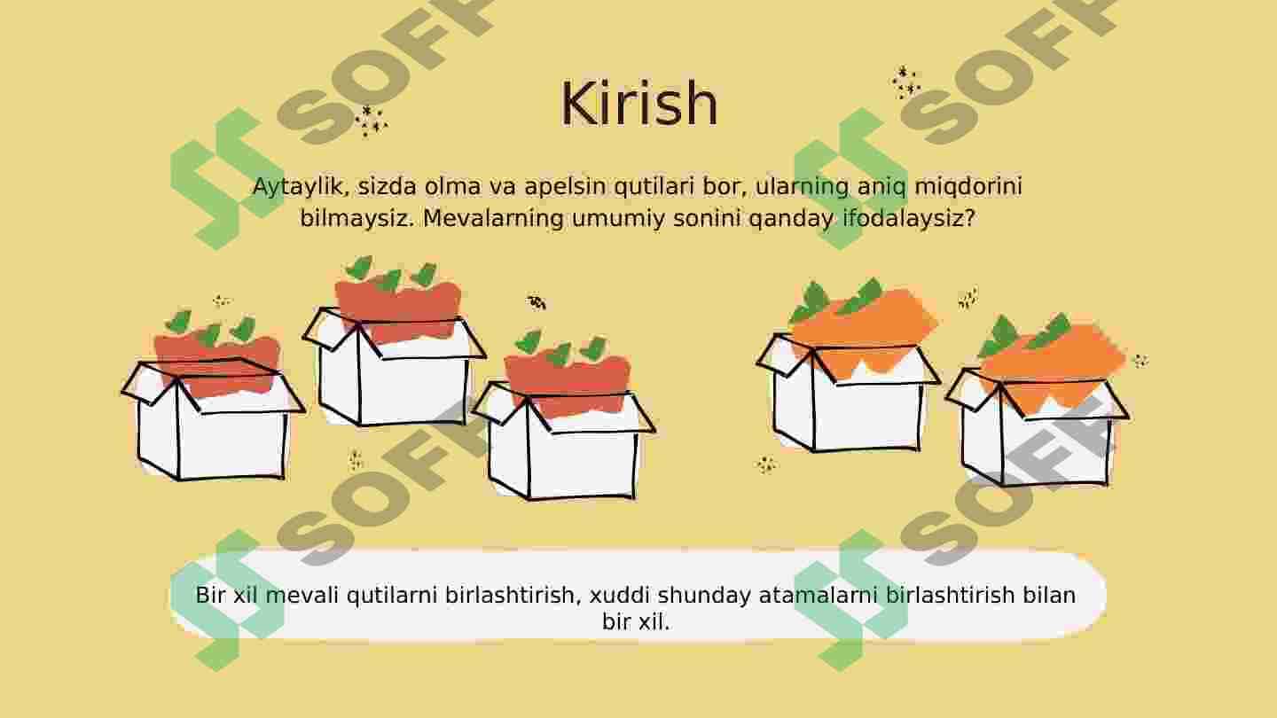 Ifodalarni algebraik soddalashtirish 2