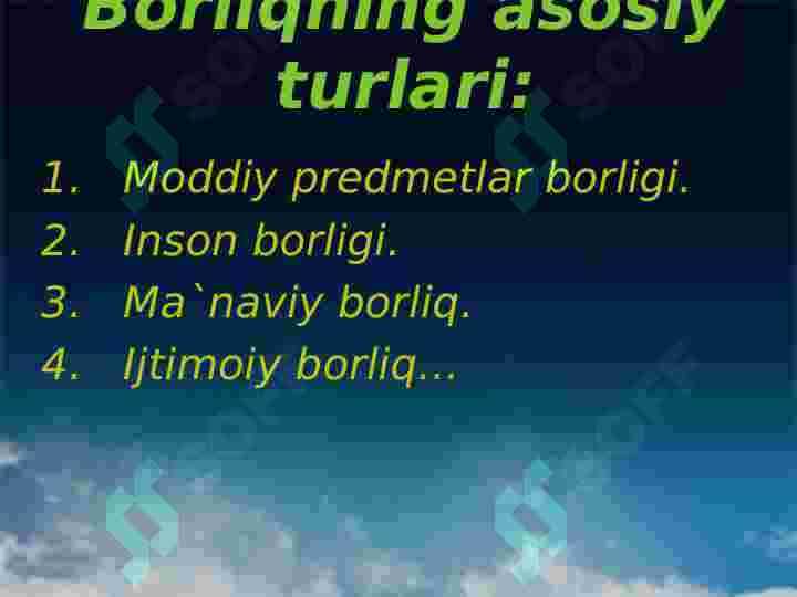 BORLIQ  FALSAFASI. 6