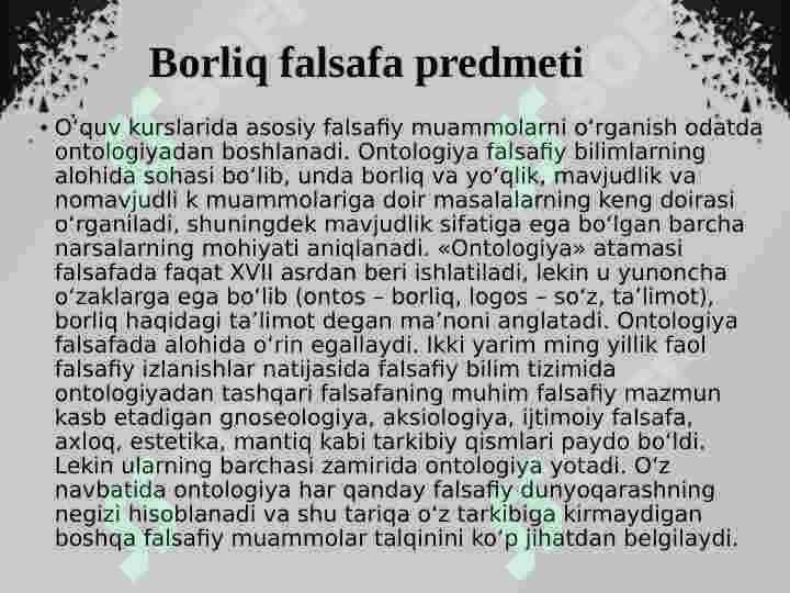 Borliq Falsafasi 2