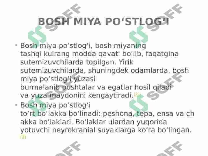 Bosh miya va orqa miya. Ularning vazifalari 4
