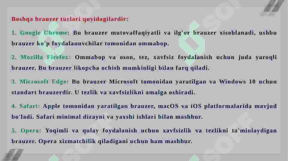 Brauzerlar 5