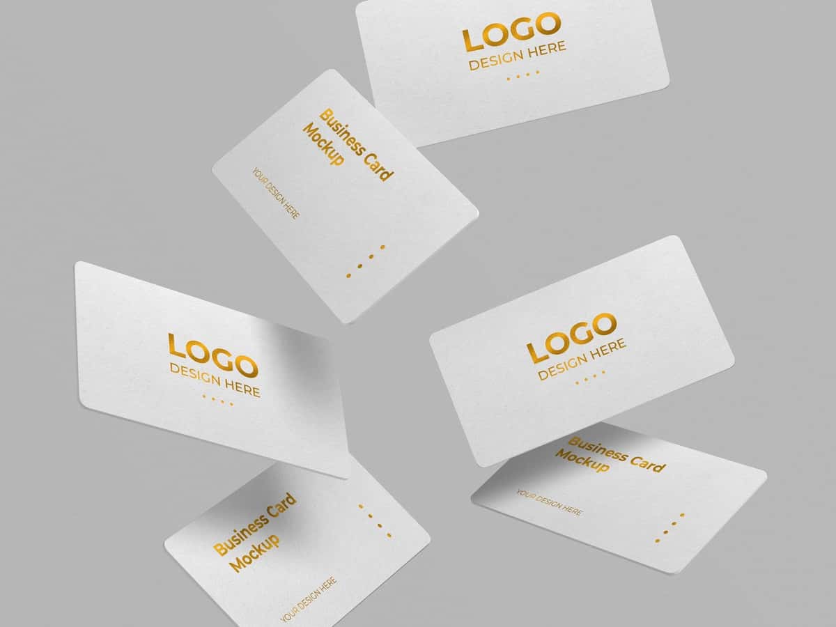 Hashamatli yumaloq burchakli biznes karta maketi dizayni | Luxury rounded corners business card mockup design 1