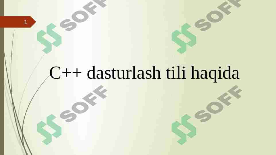 C++ dasturlash tili haqida 1