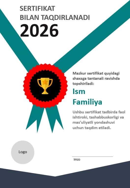 Sertifikat, Certificate, Сертификат 1