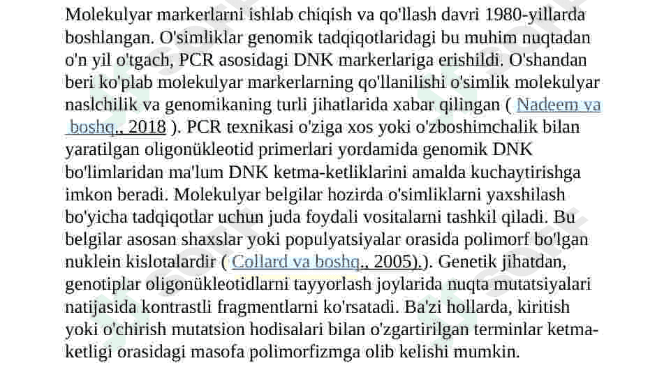 DNK markerlari va uning turlari 2