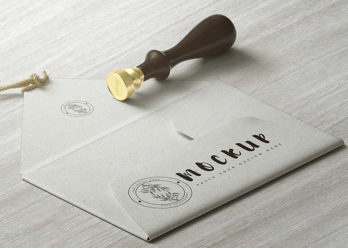 Kauchuk shtamp logotipli konvert | Envelope with rubber stamp logo 1