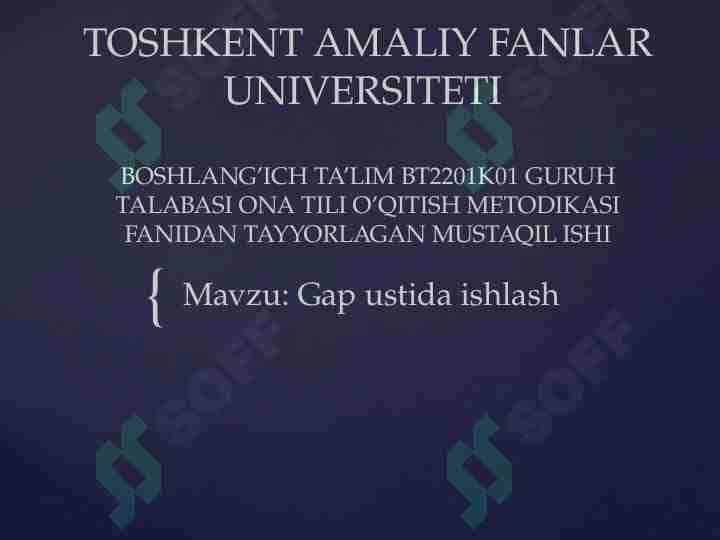 Gap ustida ishlash
