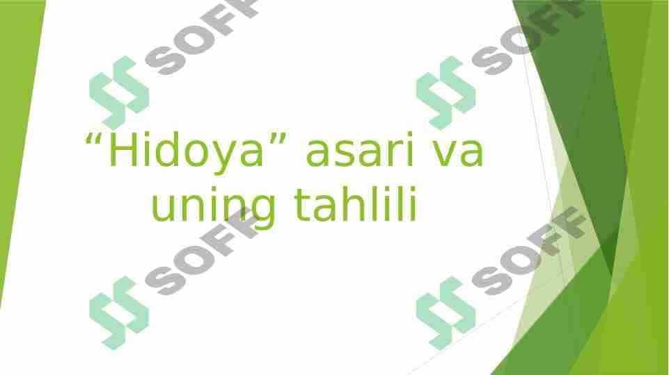Hidoya asari va uning tahlili 1
