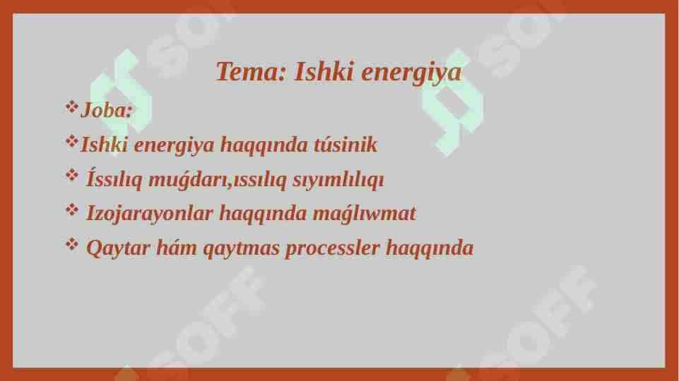 Ishki energiya