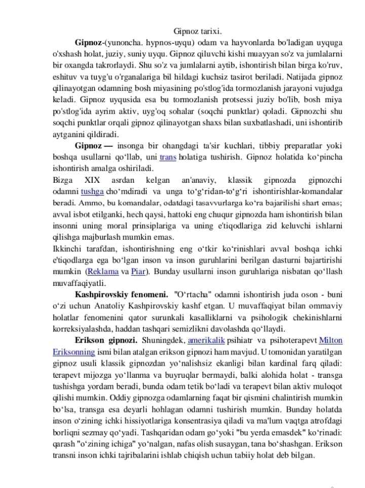 Gipnoz va Muloqot ustasi kursi 2