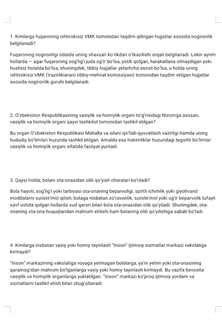 Argos test Ijtimoiy ximoya xodimi 1