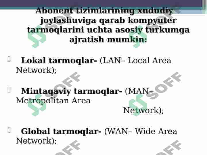 Kompyuter tarmoqlari 3