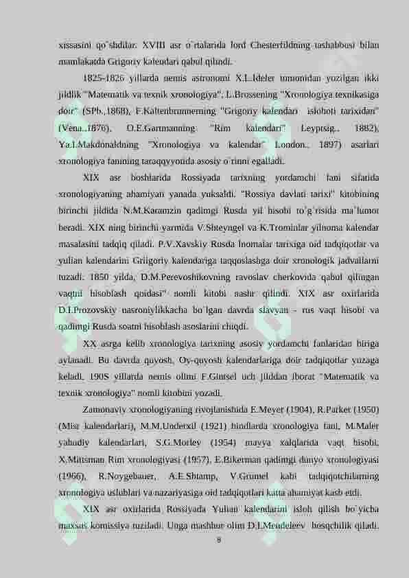 TARIX DARSLARIDA XRONOLOGIK KO’NIKMALARNING NAZARIY METODOLOGIK ASOSLARI mavzusida kurs ishi 8