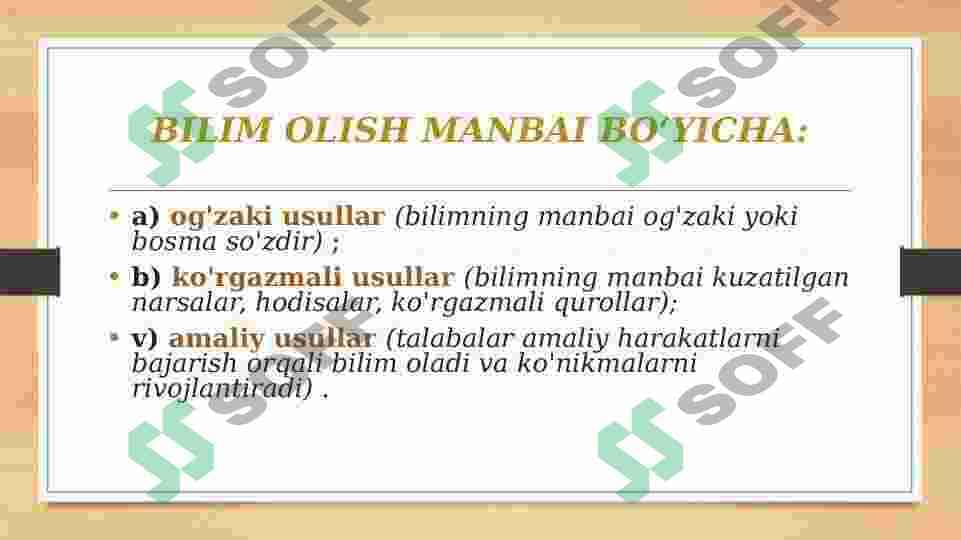 O‘QITISH METOD 2
