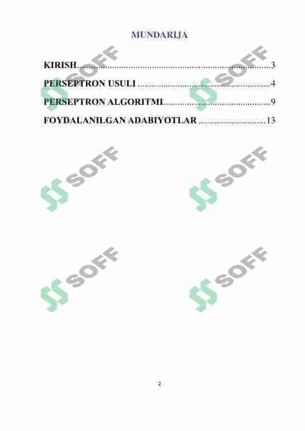 PERSEPTRON USULI 2